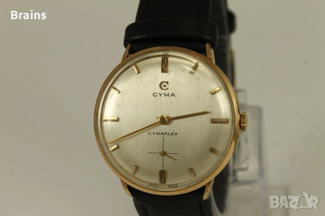 1960's CYMA CYMAFLEX Позлатен Швейцарски Часовник, снимка 3 - Мъжки - 54800575