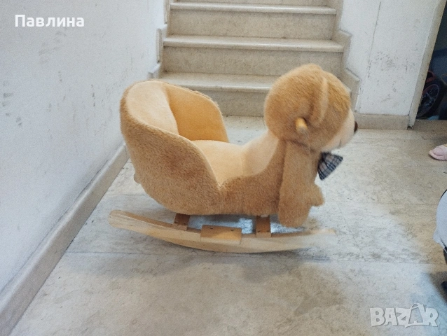 Люлка с форма на плюшено Мече/ Плат и дърво, снимка 5 - Детски люлки - 55223600