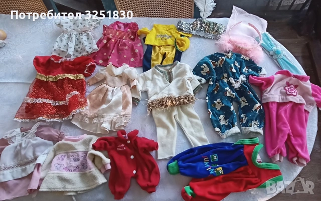 За кукла .Лот комплект дрехи за кукла baby born и три диадеми