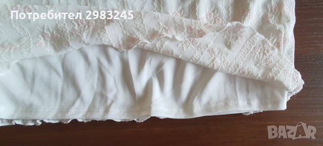 Бяла пола с розови цветчета и панделка , снимка 3 - Поли - 54685003