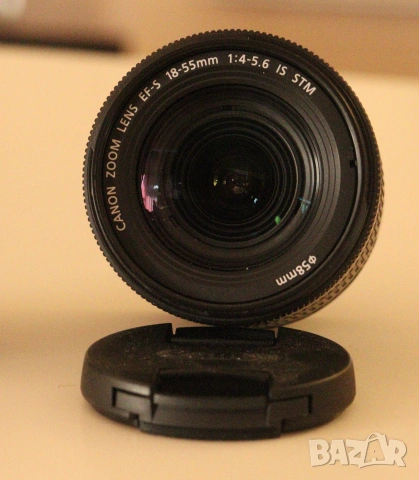  Canon 18-55mm  f/4-5.6 IS STM + оригинален сенник, снимка 2 - Обективи и филтри - 55230010