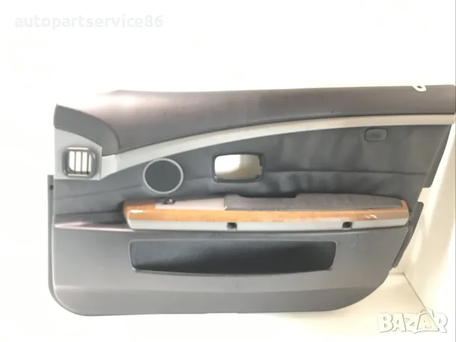Тапицерия на предна дясна врата черна кожа за BMW E65 740D (2004)