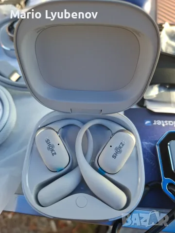 Безжични слушалки Shokz OpenFit (Open-Ear Bluetooth) – Бели