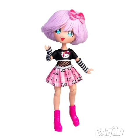 Hello Kitty Модна кукла от колекцията  Manga Doll Assortment Hello Kitty Manga Teddy Rock (HKTF0000), снимка 3 - Кукли - 54976054