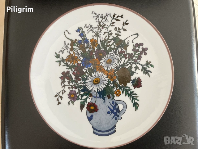 Стенна чиния «R. Schaller. Meisterbetrieb. Porzellan. Keramik. Glas. Kunstwerkstätten»