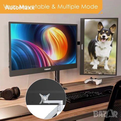 Yodoit 15,6" преносим монитор 1920 x 1080 FHD IPS дисплей преносим монитор с USB Type-C , снимка 4 - Монитори - 55098122