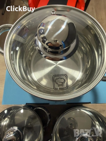 Комплект тенджери Swissgold EMMIE (SG-18099) – 3 броя с 5-слойно капсуловано дъно, снимка 6 - Съдове за готвене - 54120786