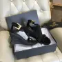 Balmain Suede T-Strap Wedge Sandal "Black/Gold" Дамски Черни Сандали На платформа Код ch2, снимка 1