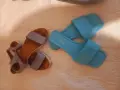 сет синьо ,сандали, чехли и дамска чанта , снимка 2