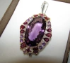 925 сребърно колие с голям аметист 50 карата, снимка 3