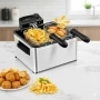 Фритюрник Cheffinger CF-EDP5.0 – 5L, 2000W, неръждаема стомана, 3 кошници, регулируема температура, снимка 2