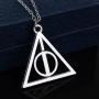 Колие с висулка Harry Potter Deathly Hallows (Даровете на Смъртта) – сребрист цвят 10070, снимка 4