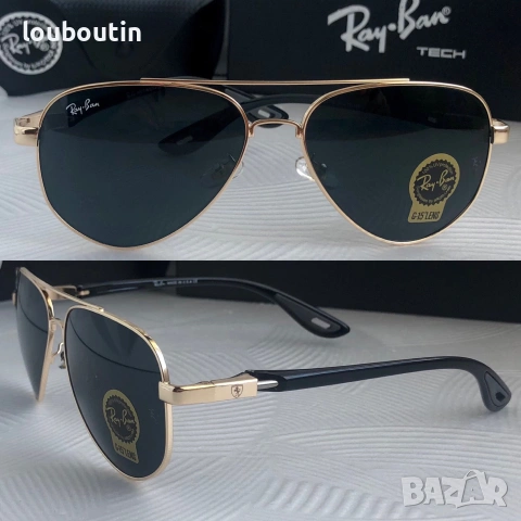 Ray Ban Ferrari 3 цвята мъжки слънчеви очила авиатор минерално стъклоло, снимка 8 - Слънчеви и диоптрични очила - 55153693