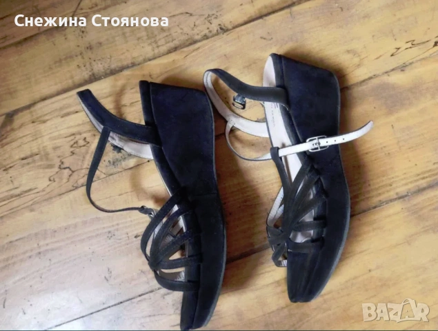 Черни сандали 38 номер, снимка 2 - Сандали - 50790662