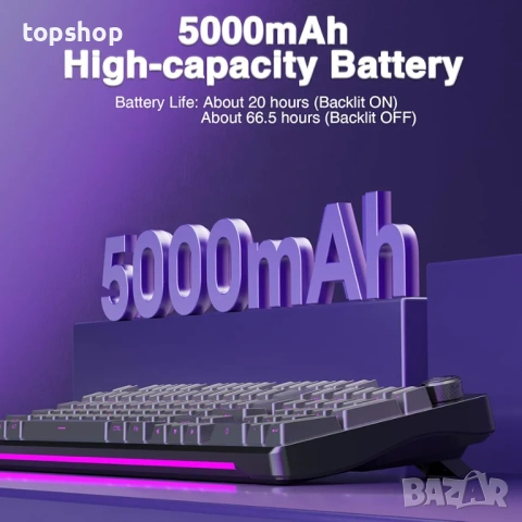Чисто нова механична Клавиатура AULA S98 Pro – LCD Смарт Екран, Ролер, Безжична (Tri-mode)  , снимка 9 - Клавиатури и мишки - 54478256
