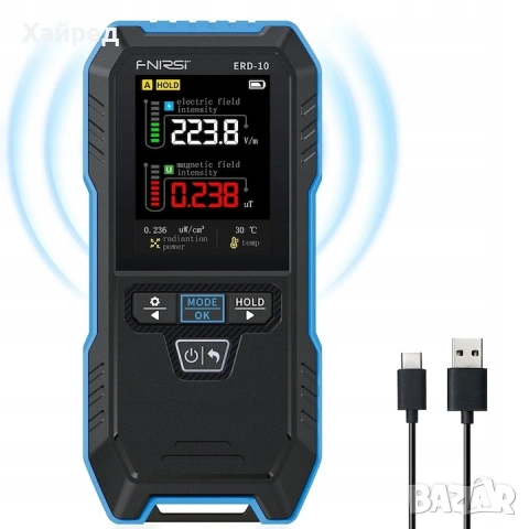 FNIRSI ERD-10 EMF RF радиационен брояч детектор за магнитно електрическо поле, снимка 3 - Други инструменти - 55134323