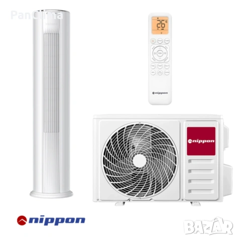Колонен климатик Nippon NPC 24MCFL, 24 000 BTU, Клас А++/А+, 48 dB, Фреон R32