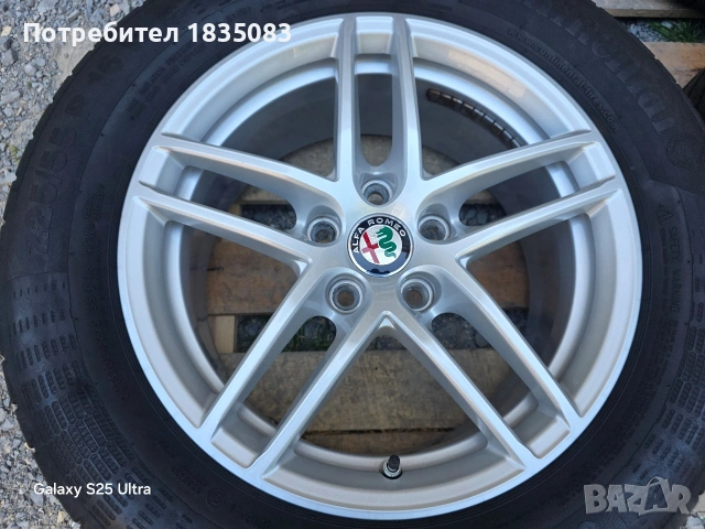Лети джанти 16ки 5х110 Alfa Romeo + летни гуми 225/55/16 Continental, снимка 5 - Гуми и джанти - 54691122