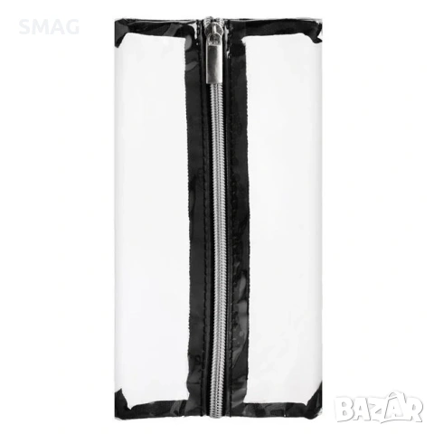 Прозрачен PVC несесер с черен кант 23x11 см за козметика_1250753