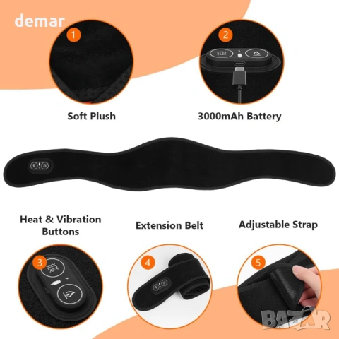 Безжична нагревателна подложка за врата, акумулаторна, 3 нива, 3 вибрации, облекчаване на болката, снимка 3 - Масажори - 54108348