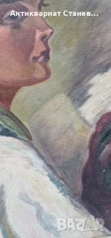 🎨✨ ВПЕЧАТЛЯВАЩ ЖЕНСКИ ПОРТРЕТ – МАСЛЕНА ЖИВОПИС В БОГАТА РАМКА В БАРОКОВ СТИЛ ✨🎨, снимка 6 - Антикварни и старинни предмети - 55304497