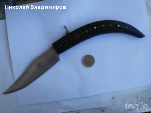 Сойка български голям 34 см. стар от рог джобен нож Габрово ножче, снимка 2 - Ножове - 55337254