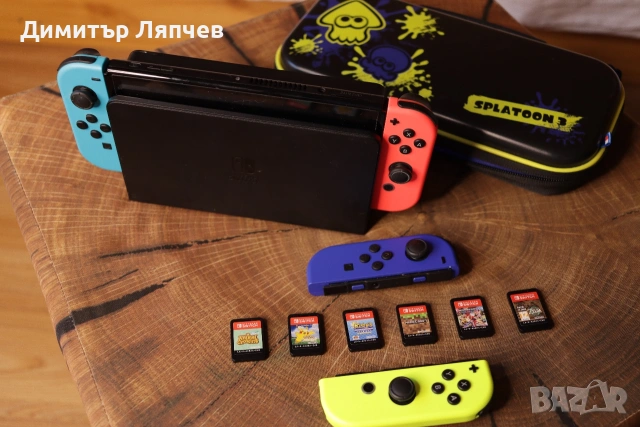 Пълен Премиум Комплект Nintendo Switch OLED + 4 бр. Joy-Con + 6 ТОП Игри и Калъф, снимка 3 - Nintendo конзоли - 54973600