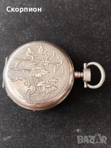 Швейцарски джобен часовник с посребрени капаци 1905г. - 10 РУБИНА, снимка 5 - Джобни - 48925860