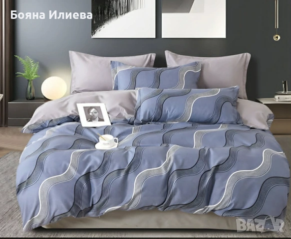 Луксозни двулицеви спални комплекти 6 части , снимка 13 - Спално бельо - 51566899