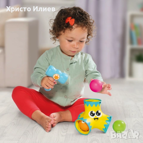 Активна играчка с топки и чук TOMY Toomies Knock Knock, снимка 4 - Образователни игри - 54685474