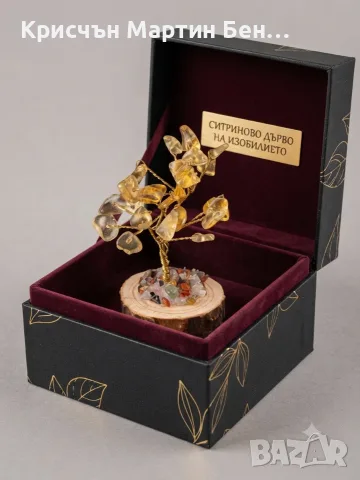 Ръчно изработено ситриново дърво на изобилието върху дървена основа, снимка 3 - Арт сувенири - 55478126