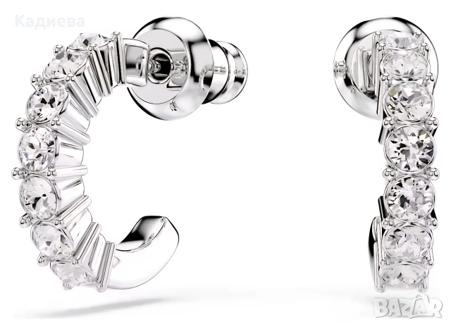 Обици Swarovski тип халка с кристали, кръгла форма, снимка 7 - Обеци - 55157352