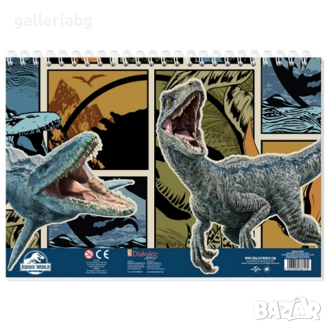 Рисувателен блок Jurassic World A4 със спирала, шаблони, линия и стикери – 40 страници, снимка 6 - Рисуване и оцветяване - 54730406
