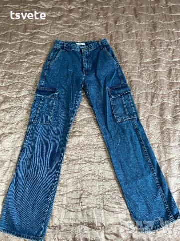 Дънки Stradivarius Straight leg , снимка 4 - Дънки - 54654224