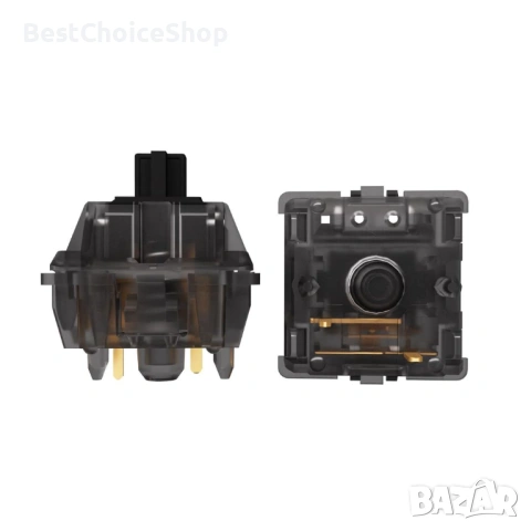 36 броя switches Gateron Silent Black Ink v2 превключватели 5-пинови RGB линейни със стабилизатори