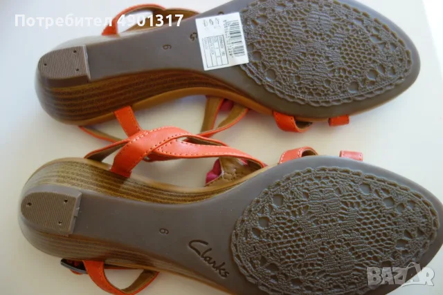 нови кожени сандали Clarks, 39,5ти номер, снимка 5 - Сандали - 55463845