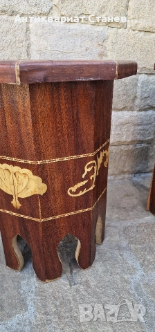 Ефектни инкрустирани дървени масички , снимка 15 - Маси - 54229960