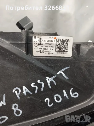 Фолксваген Пасат VW Passat B8 десен фар с лайсна , снимка 2 - Части - 55341723