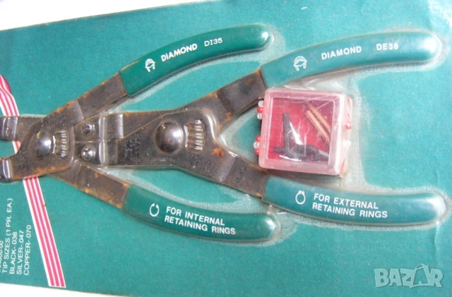 Нов Оригинал DIAMOND Американски К-т 5-в-1 Зегер КЛЕЩИ 160 мм Външни и Вътрешни с Накрайници БАРТЕР, снимка 4 - Клещи - 54118991