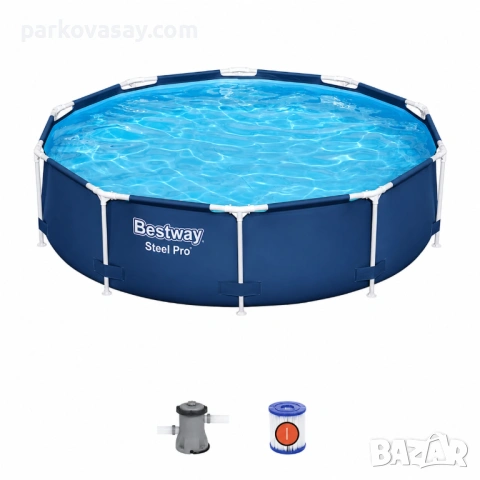 Басейн сглобяем BESTWAY Steel Pro 305x76см С ФИЛТЪРНА ПОМПА, снимка 2 - Басейни и аксесоари - 54338396