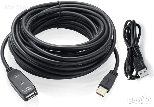 Нов Активен USB 2.0 удължителен кабел (репитер) с конектори тип „мъжки-женски“, вграден чипсет , снимка 3 - Кабели и адаптери - 55414118