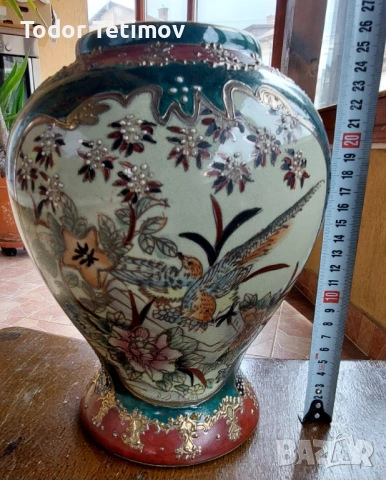Керамична ваза satsuma, снимка 5 - Антикварни и старинни предмети - 54395826