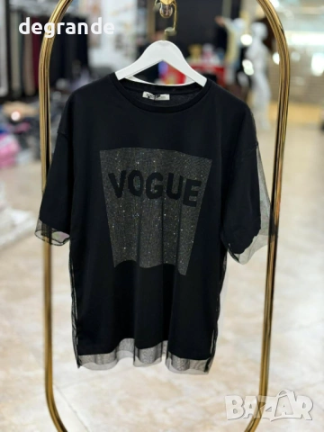  🎀Дамска Тениска VOGUE в Бяло и Черно