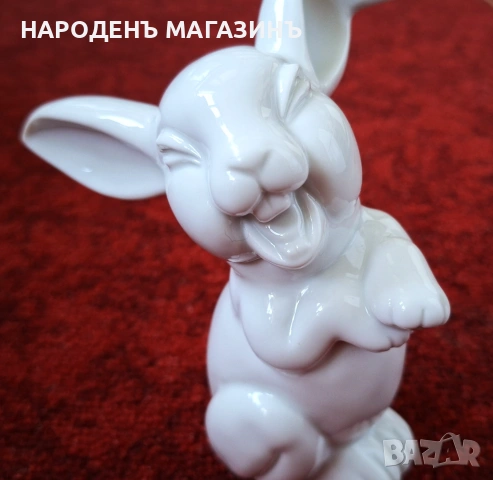 ROSENTHAL - Немски порцелан статуетка порцеланова на смеещ се заек фигура , снимка 4 - Други ценни предмети - 54917526