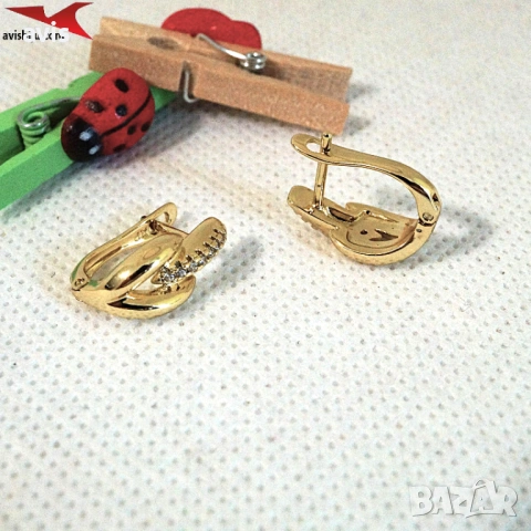 Обеци с 14К златно покритие 2141897, снимка 3 - Обеци - 54178792