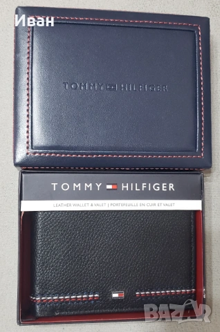 Нов, мъжки портфейл TOMMY HILFIGER – естествена кожа, снимка 8 - Портфейли, портмонета - 54378823