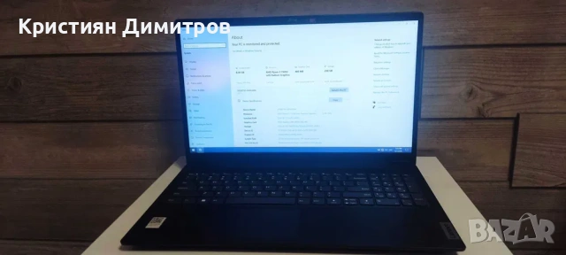 Лаптоп Lenovo V15 G4 AMN (AMD Ryzen 3 7320u, 8GB LPDDR5 5500 Mhz, 256GB SSD NVMe, 15.6" Full HD)
