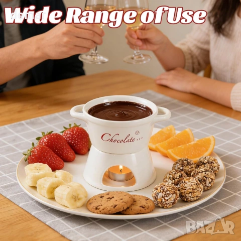 2 керамични комплекта за фондю с вилици, 300 мл, снимка 7 - Съдове за готвене - 54226349