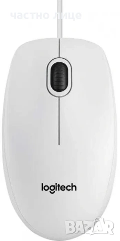 🎁Подарявам с друга покупка!!! Мишка Logitech B100, Бяла