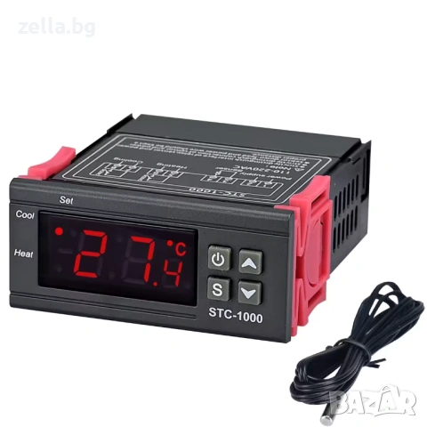 Дигитален термостат STC-1000 220V – Температурен контролер -50…99°C, двоен релеен изход 10464, снимка 8 - Друга електроника - 54703650